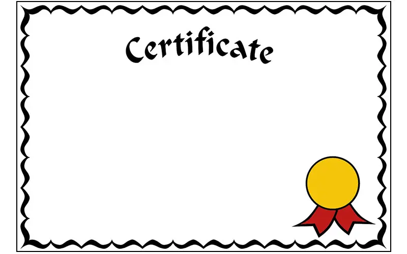 blank certificate