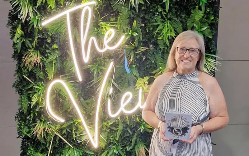 Margaret Reeves with the award