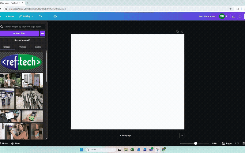 Editing a photo to share