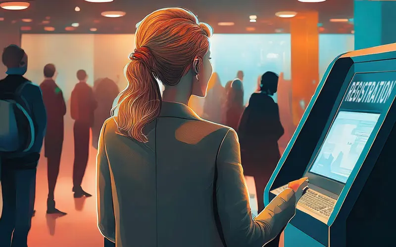 Self-registration kiosk