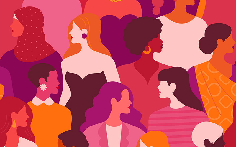 Illustration of various women
