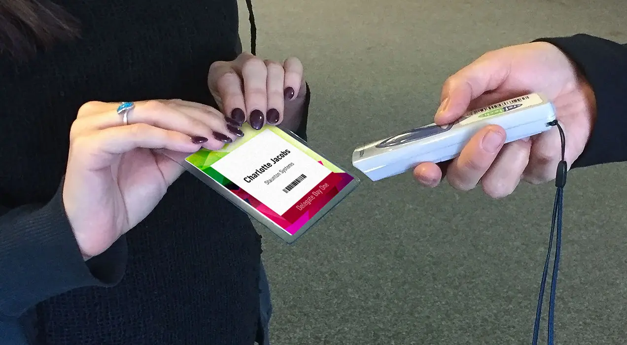 Person having the barcode on their badge scanned