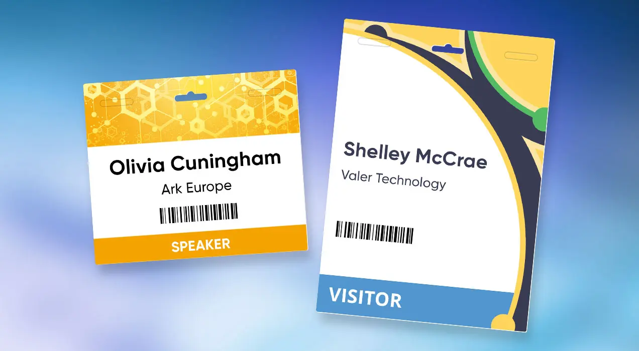 Example fanfold badges