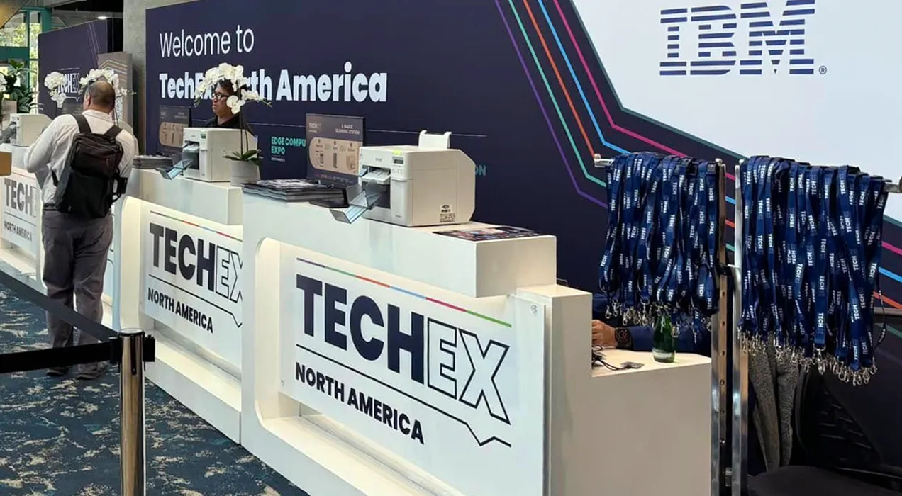 Registration desk in foyer of event held in USA