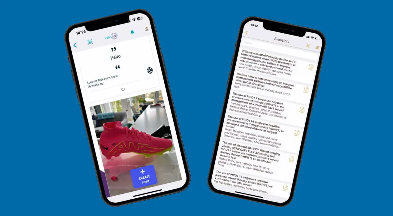 LeadReference app on mobile phone showing attendee statistics