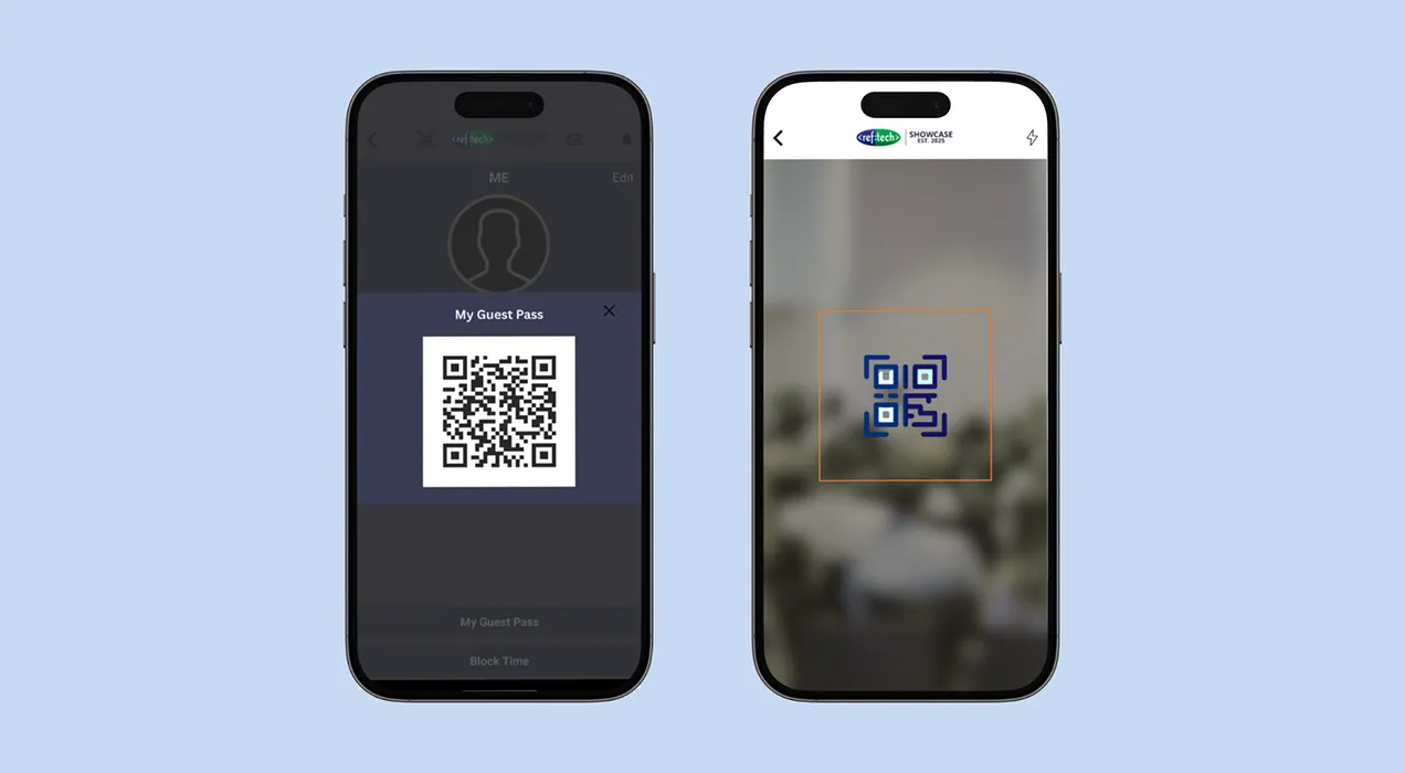 LeadReference app on mobile phone showing attendee statistics