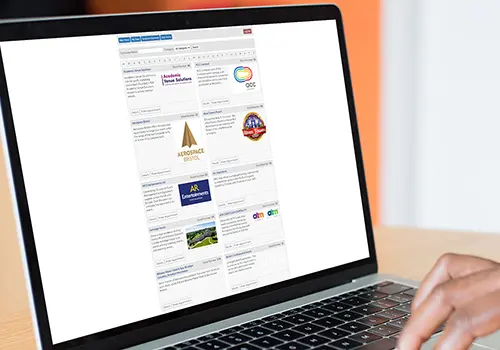 Online registration form on laptop and mobile